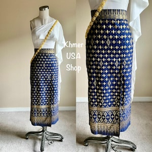 2XL (18), Asian Plus Stretchy Skirt, Black White Skinny Skirt, Thai Khmer Cambodian Lao, Asian Cultural, Khmer USA Shop, Khmer Thai Outfit