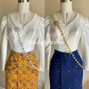 Fashion Silver or Gold Cheng, Crossbody, Body Jewelry, Khmer, Thai, Lao, Cambodian Style, Costume accessories, Southeast Asian