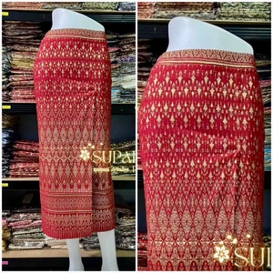 L-2XL (8-12) Stretchy Skirt, Cambodian, Thai Traditional Skirt, Khmer Style, Lao, Hmong Outfit, Khmer USA Online Shop, Khmer Outfit