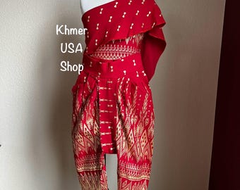 3T-5T, 6T-8T, Girl Stretchy Outfit, Thai Girl Kben Outfit, Cambodian, Songkran, Khmer Outfit, Khmer USA Shop