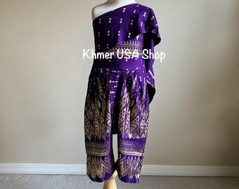 3T-5T-6T-8T Girl Stretchy Outfit, Thai Girl Kben Outfit, Cambodian, Songkran, Khmer Outfit, Khmer USA Shop