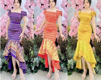 Khmer S, can alter to fit M-L, Khmer Outfit, Cambodian Formal Dress, Cambodian Traditional Costume, Khmer Wedding Party