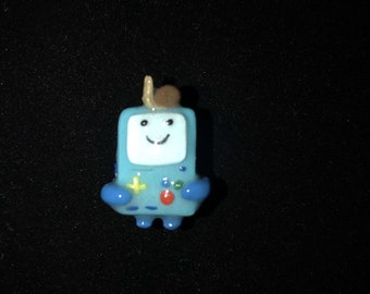 5 Hand Made Glass Lampwork Robot People 23x25x12mm Beads 7593