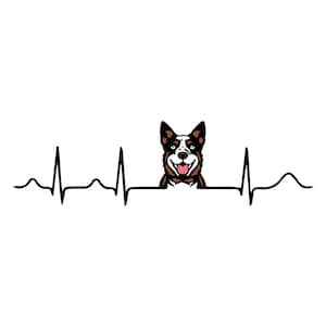 Australian Cattle Dog SVG | Hartslag-clipart | Digitale download | Geknipt bestand voor runderen