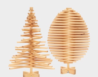 Ensemble arbre en bois et œufs orientaux