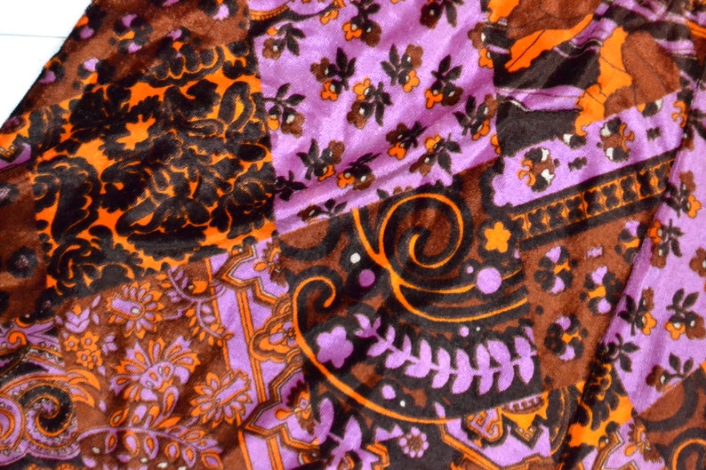 Size Small Womens Vintage 1970s purple velvet bellbottoms bell bottom 70s costume hippie palazzo pants