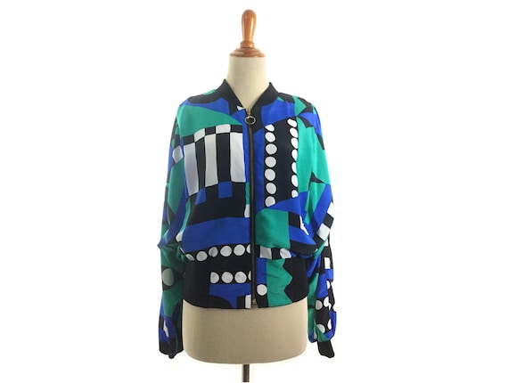Pucci style jacket blue windbreaker green retro 19