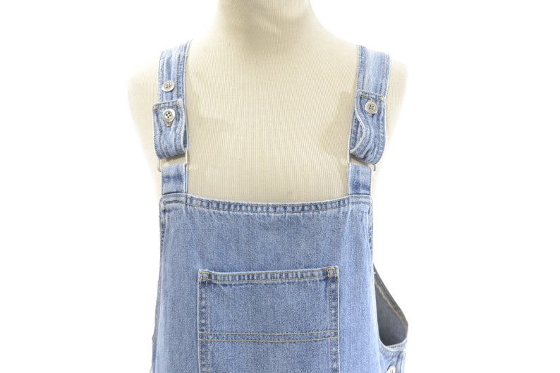 MATERNITY Size Medium vintage overalls shortall 1990s 90s clothing denim jean shorts