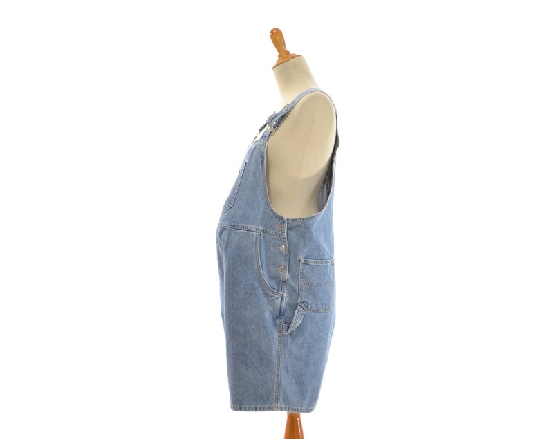MATERNITY Size Medium vintage overalls shortall 1990s 90s clothing denim jean shorts