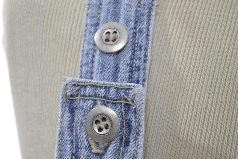 MATERNITY Size Medium vintage overalls shortall 1990s 90s clothing denim jean shorts