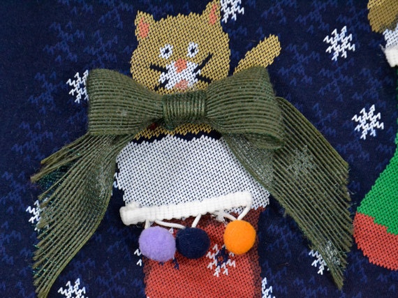 Cat Sweater Ugly Christmas Sweater Tacky Holiday … - image 2