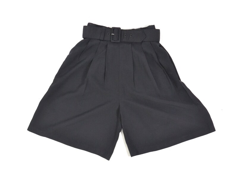 Size XS 1940s STYLE black high waist shorts vintage retro belted womens pinup clothing