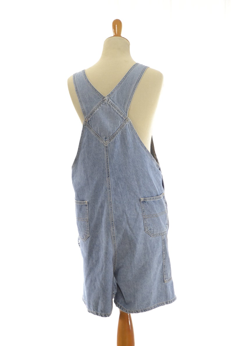 MATERNITY Size Medium vintage overalls shortall 1990s 90s clothing denim jean shorts