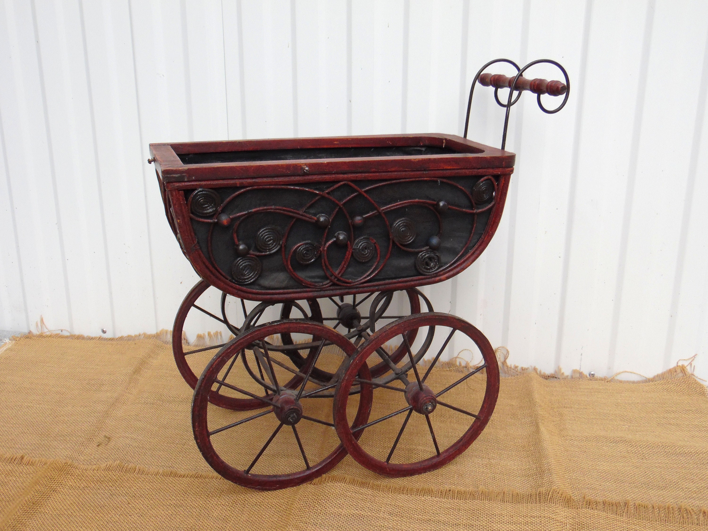 Antique Pram Doll Carriage Home Decor Garden Decoration Plant Stand Etsy Canada