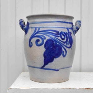 Big Ceramic pot - Salt Glazed - Blue Westerwald Pot - Country Decor