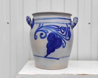 Big Ceramic pot - Salt Glazed - Blue Westerwald Pot - Country Decor