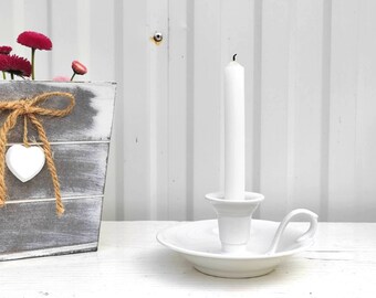 White Porcelain Candlestick Holder - Home Decor