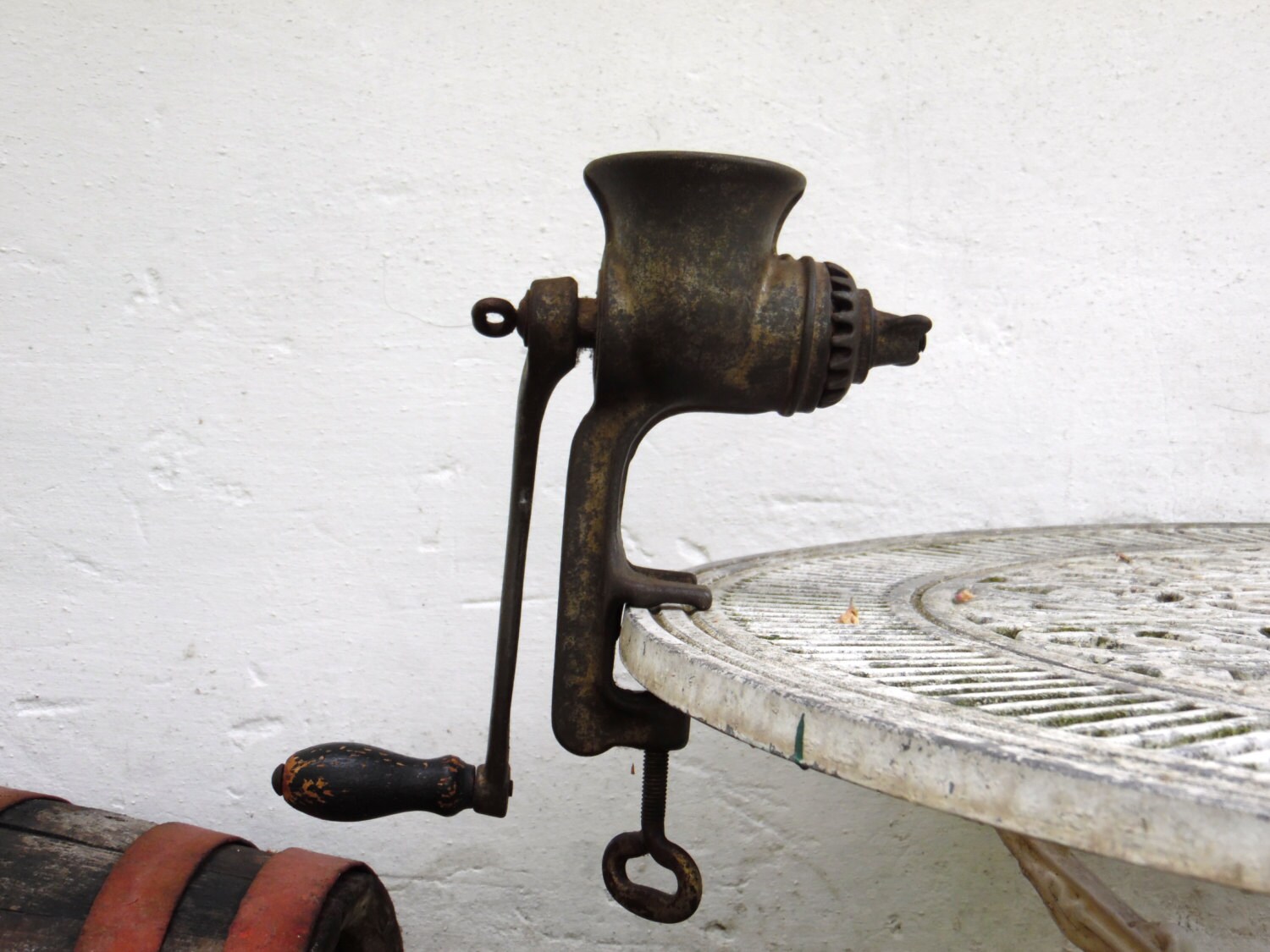 Antique Cast Iron Meat Grinder Rustic Kitchen Decor Etsy