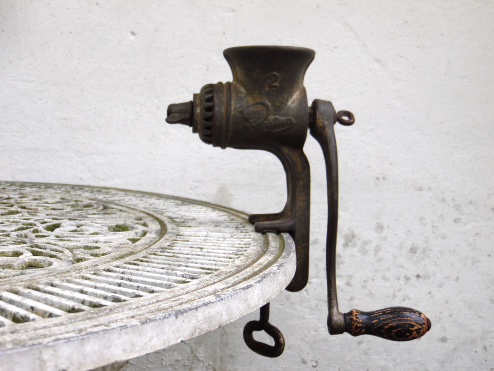 Antique Cast Iron Meat Grinder Rustic Kitchen Decor Etsy