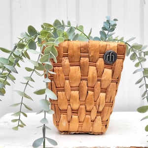 Vintage Wicker Flower Pot - Vintage Planter - Winter Garden - Patio