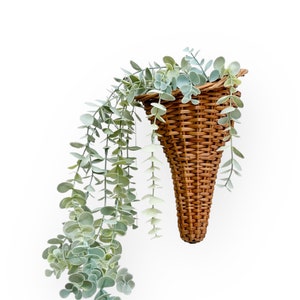 Vintage Wicker Hanging Flower Pot - Vintage Gardener - Winter Garden - Patio