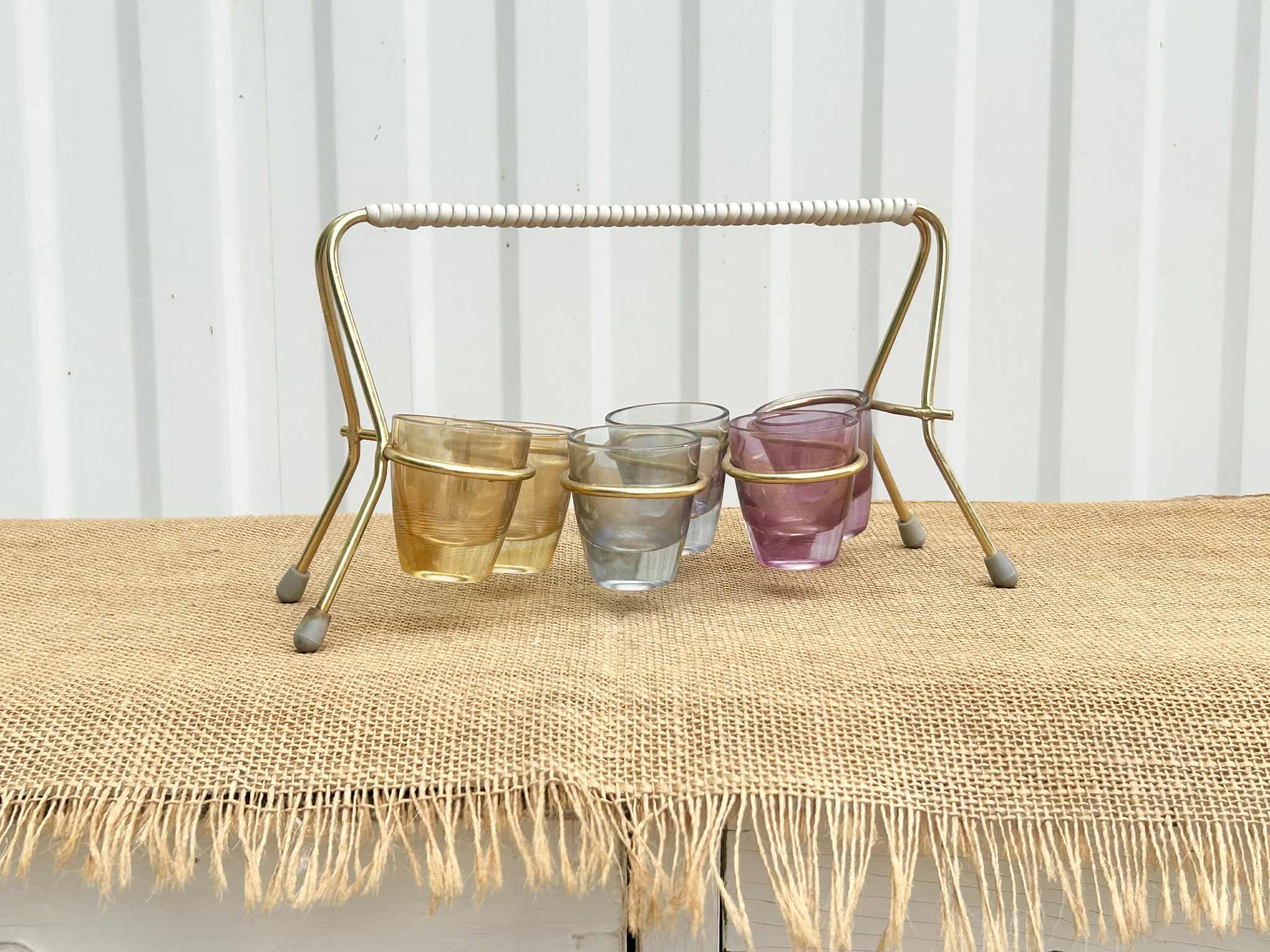Mid Century Shot Glass Caddy - Etsy