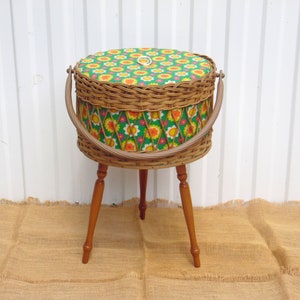 Vintage Sewing Box Vintage Knitting Basket Jewelry Box Home Decor image 2