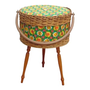 Vintage Sewing Box - Vintage Knitting Basket - Jewelry Box - Home Decor