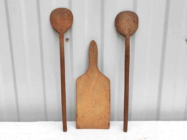 Vintage Kalocsa Cutting Boards and Mixing Spoons Rustic Decor Farmhouse Decor image 4