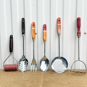 6 pcs Vintage Kitchen Utensils - Cooking Utensils  - Vintage Kitchen Decor