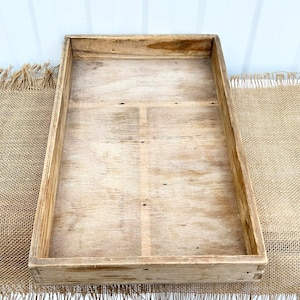 Antique Wooden Cutlery Box - Rustic Storage - Farmhouse Decor