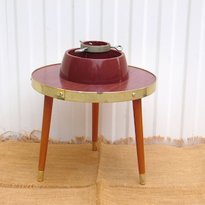 Mid Century Christmas Tree Stand with Water Holder - Plant Stand - Plant Stool - Mid Century Coffee Table