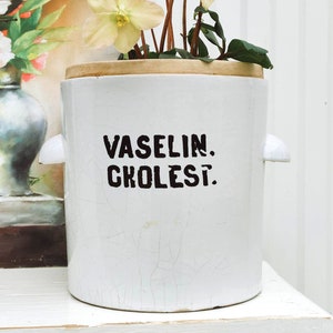 XXL - Antique Apothecary Jar -Vaselin - Antique Pharmacy Crock