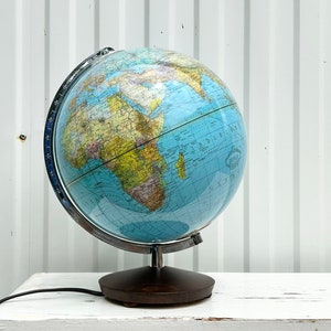 Vintage German World Globe - Duplex Globe Light Lamp - Mid-Century Modern Home Decor