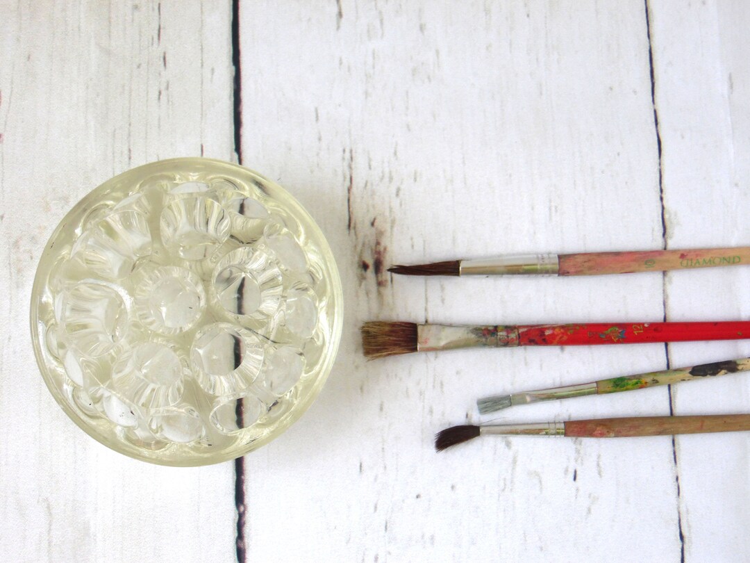 Vintage Glass Pencil Holder Vase Glass Frog Office Decor Etsy