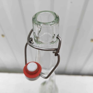 Vintage Glass Bottle with Porcelain Stoppers - Home Decor - Vase