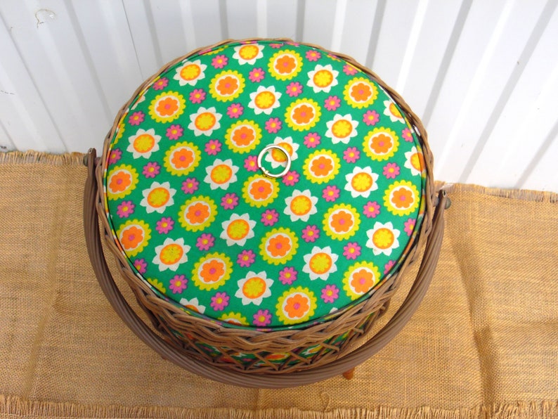 Vintage Sewing Box Vintage Knitting Basket Jewelry Box Home Decor image 5