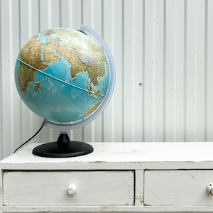 Vintage World Globe - Globe Light Lamp - Mid-Century Modern Home Decor