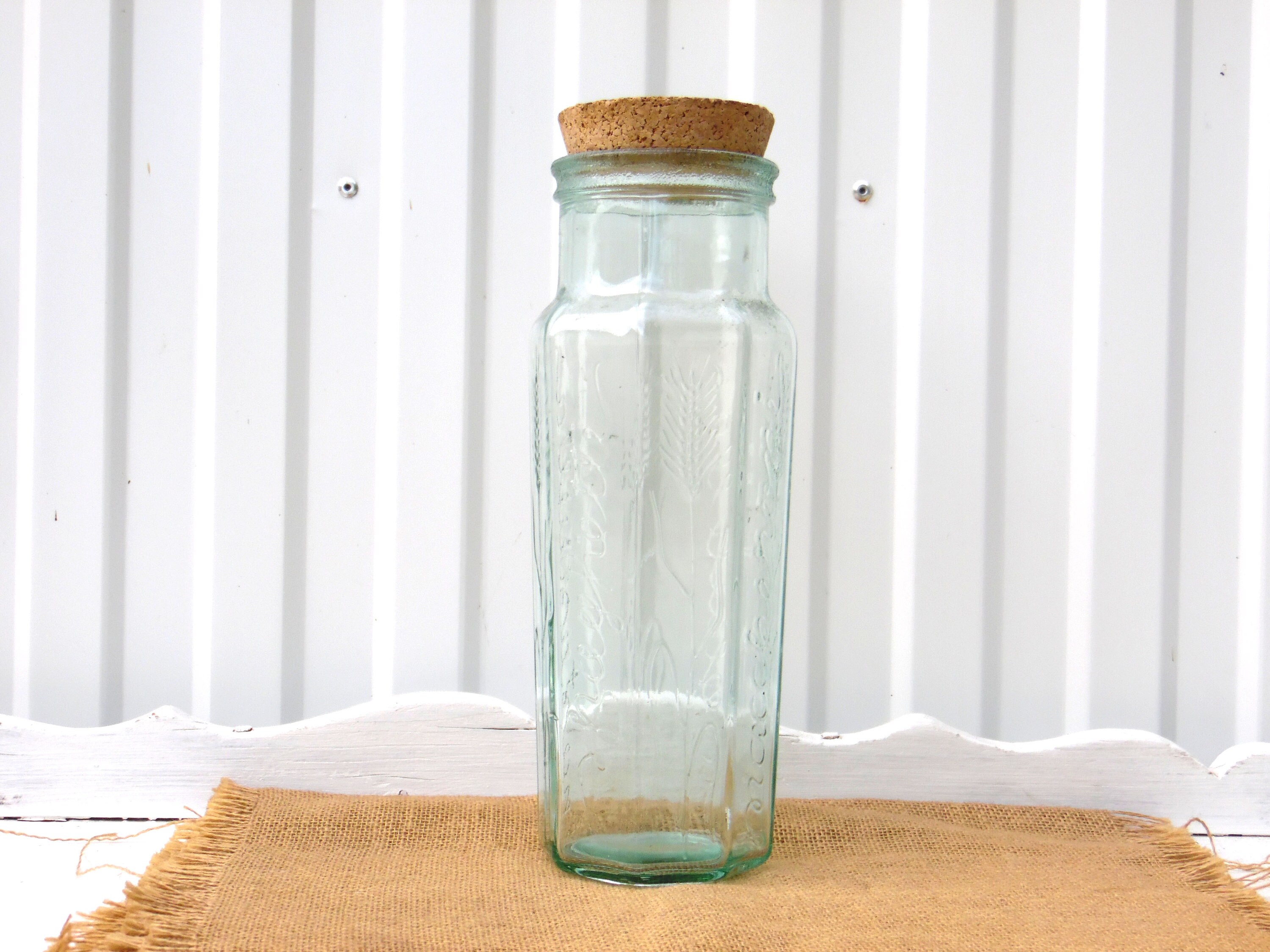Vintage Tall Glass Spaghetti Jars Green Glass Pasta Jars Etsy UK