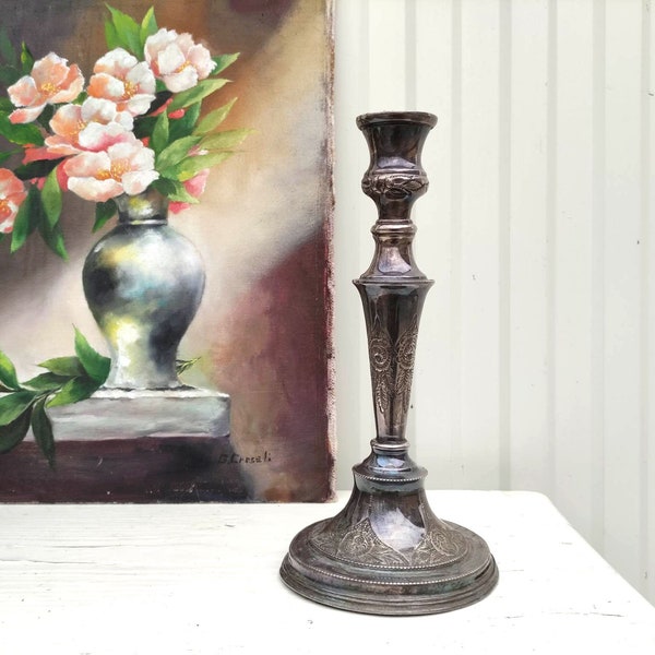 English Sheffield Candlestick - Candelabro Vintage