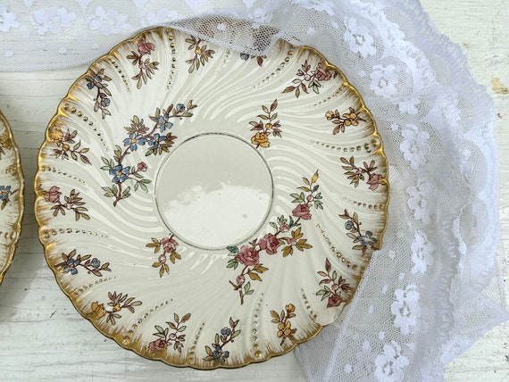 Set of 2 Vintage Sarreguemines Coasters - Louis XV - French