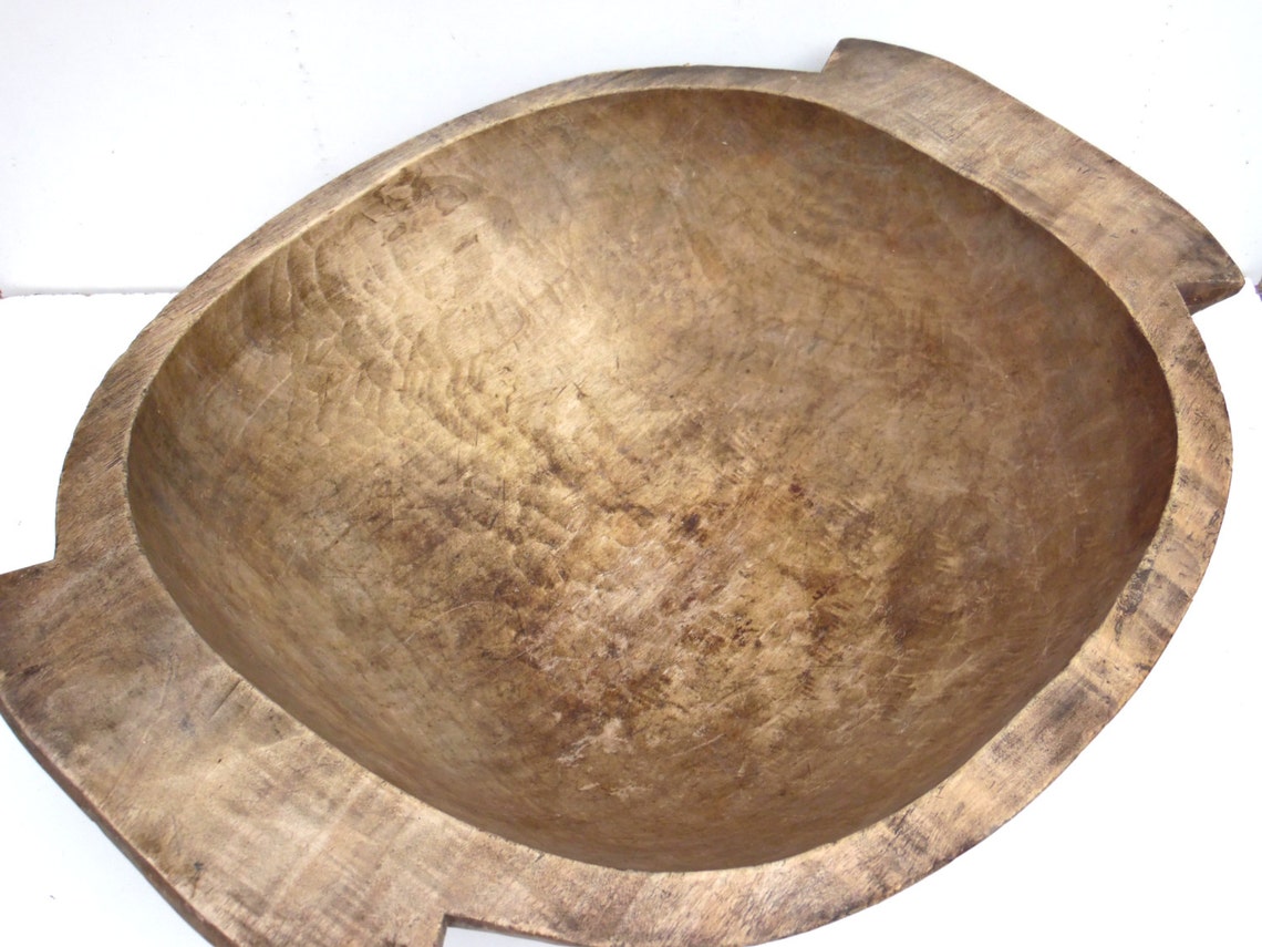 Antique Primitive Wooden Dough Bowl Antique Oval Natural Etsy