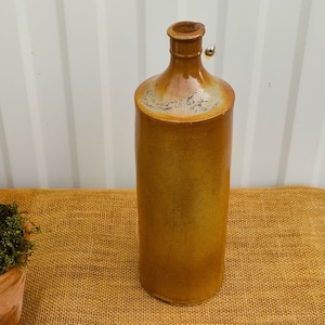 Antique Mineral Water Stoneware Jug Bottle - Antique Clay Bottle - Rustic Pottery