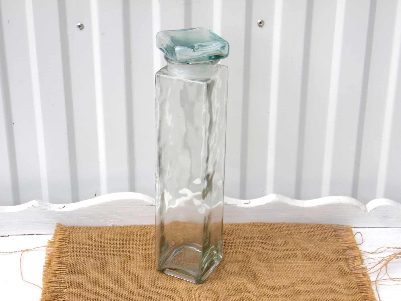 Vintage Tall Glass Spaghetti Jars Green Glass Pasta Jars Etsy