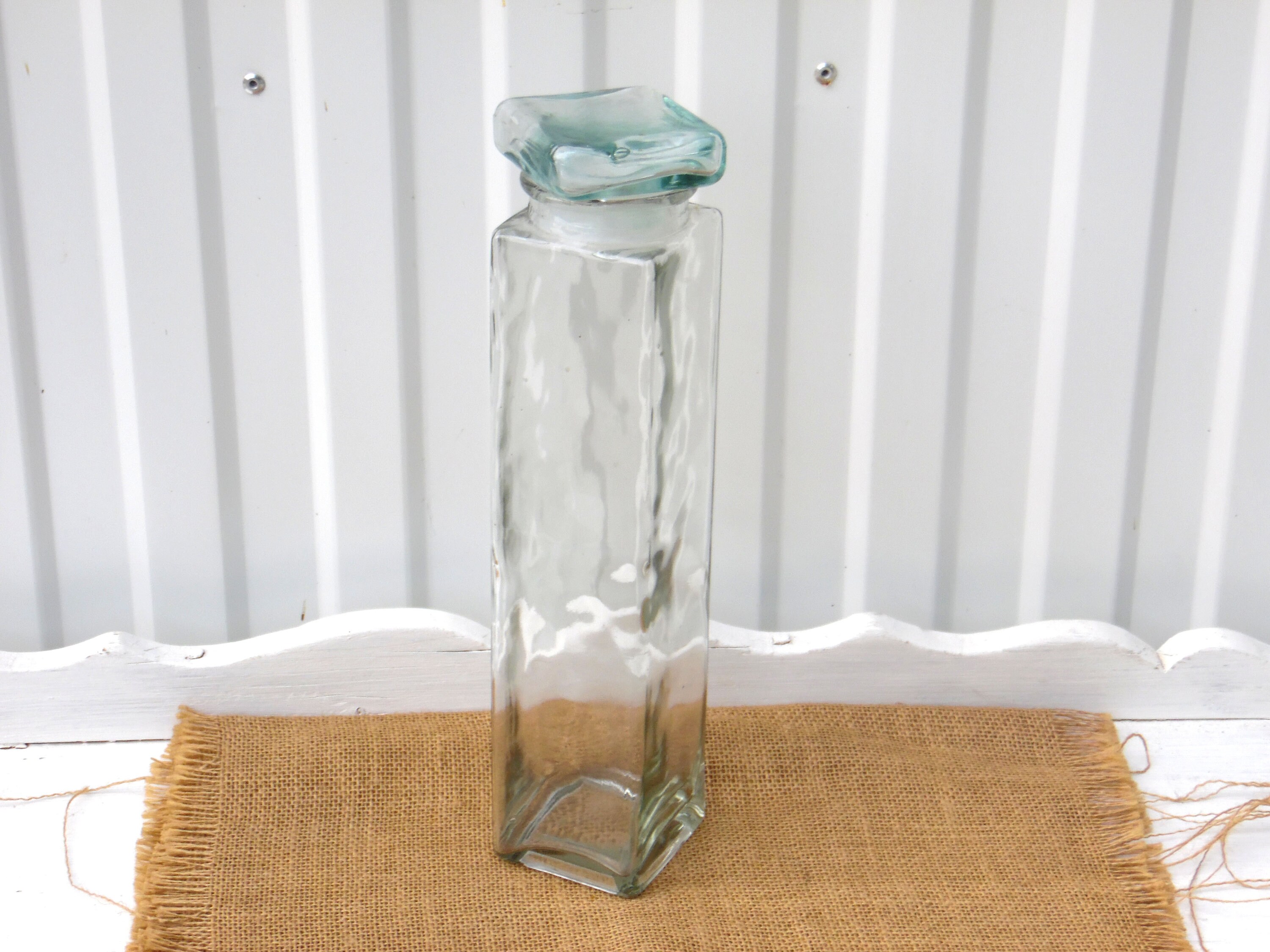 Vintage Tall Glass Spaghetti Jars Green Glass Pasta Jars Etsy UK