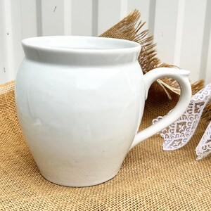 Vintage White Ceramic Jug - Kitchen Decor - Antique Hungarian Ironstone Pot