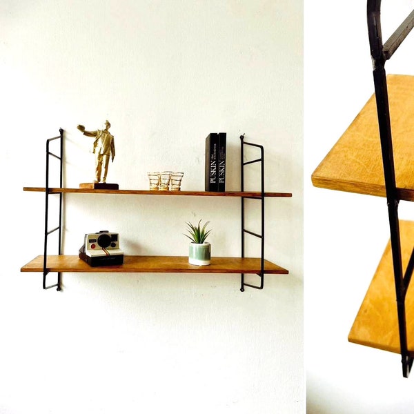 Mid Century Ladder Shelf - String Shelf - Wall Shelf- 60s