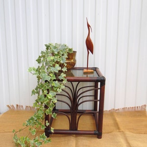 Bamboo Coffee Table - Bamboo Side Table - Boho Table - Vintage Rattan Plant Stand - Boho Home Decor