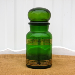 Large Green Glass Apothecary Bottle - Pharmacy Jars