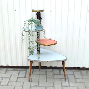 Plant Stand - Plant Stool - Mid Century Coffee Table - Tripod Planter